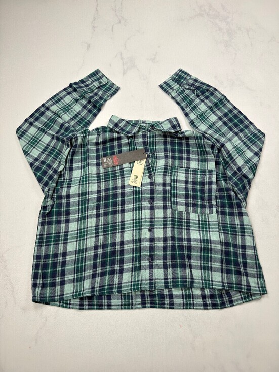 No Boundaries Other - No Boundaries x Stranger Things Button-Up Shirt Green Blue 2010s - Girls XL NWT